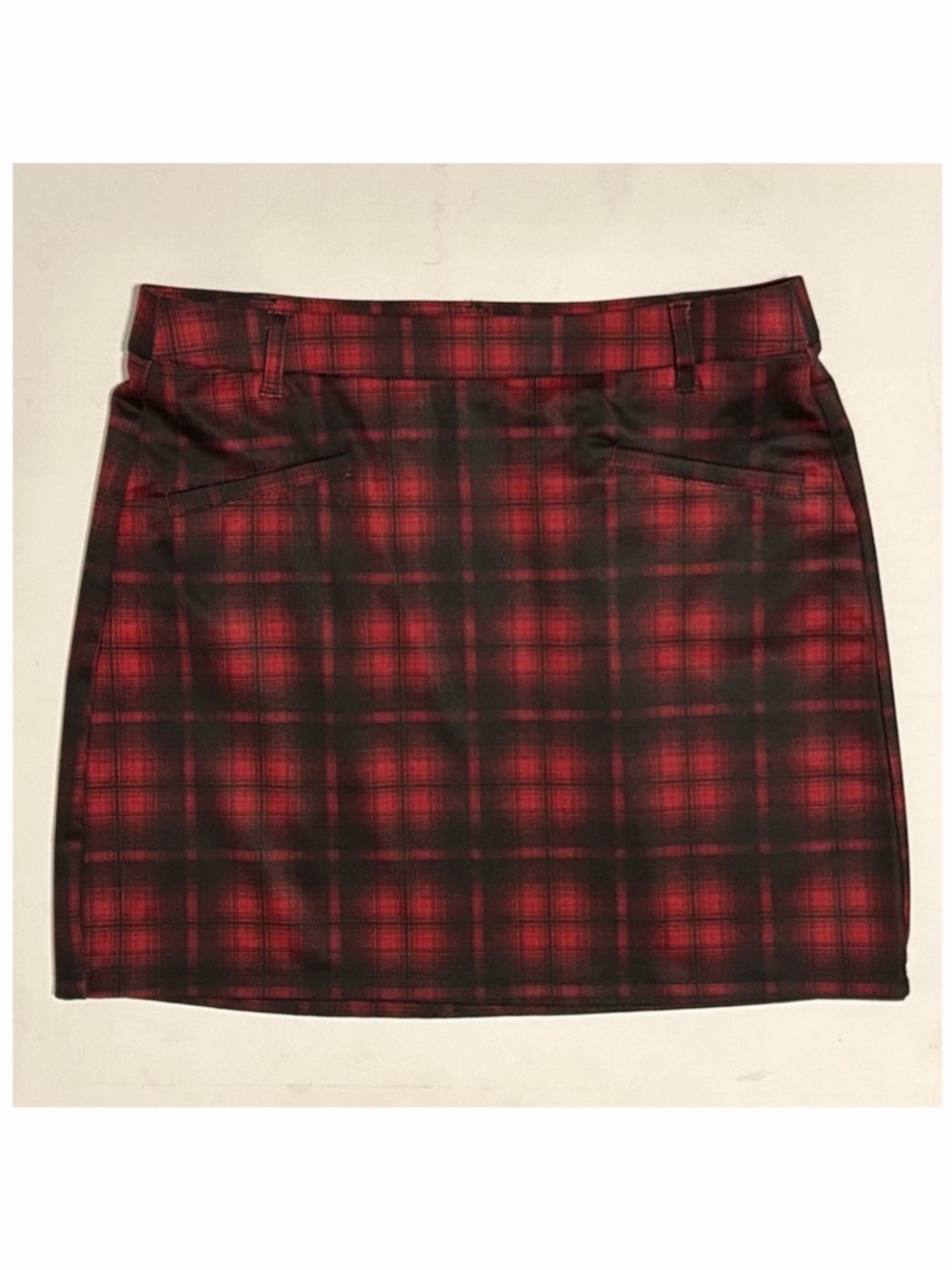 Plaid Red and Black Mini Skirt Maurices